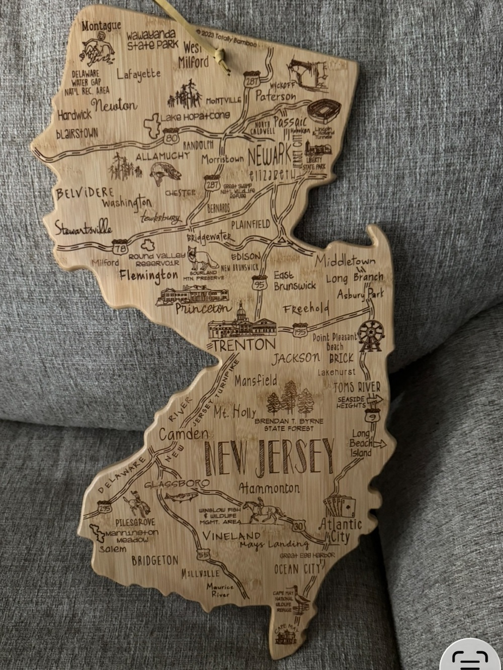 Totally Bamboo NJ Charcuterie serving platter cheese board laser engrave kidsd